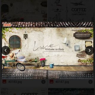 Tranh dán tường 3D dán trang trí quán trà sữa,cafe