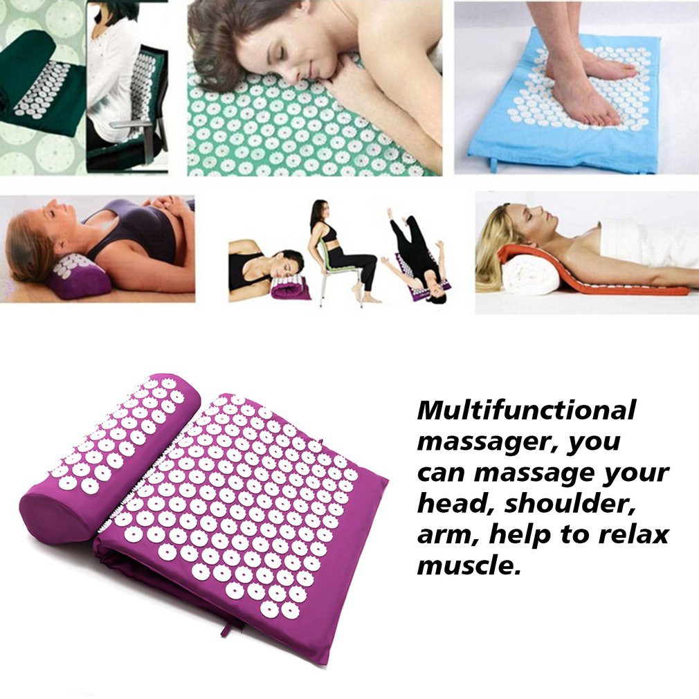 Bộ thảm và gối massage bấm huyệt giúp thư giãn toàn thân