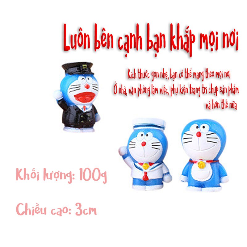 Set 10 mô hình mèo máy Đoremon 50 sắc thái cực dễ thương