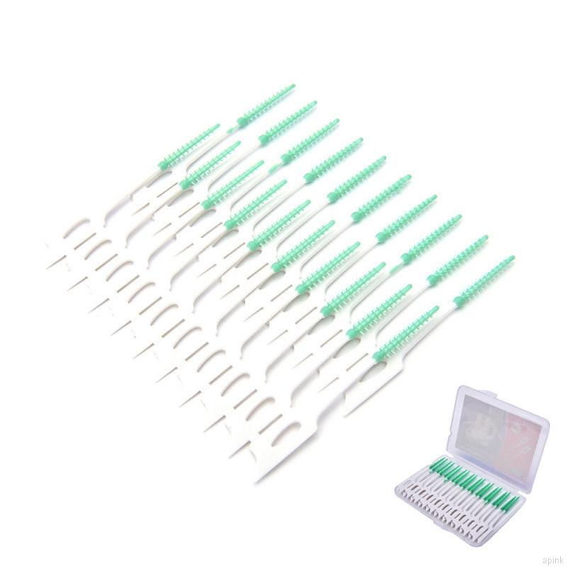 Hộp 20 Tăm Xỉa Răng Bằng Silicon Mềm Linh Hoạt Làm Sạch Sâu