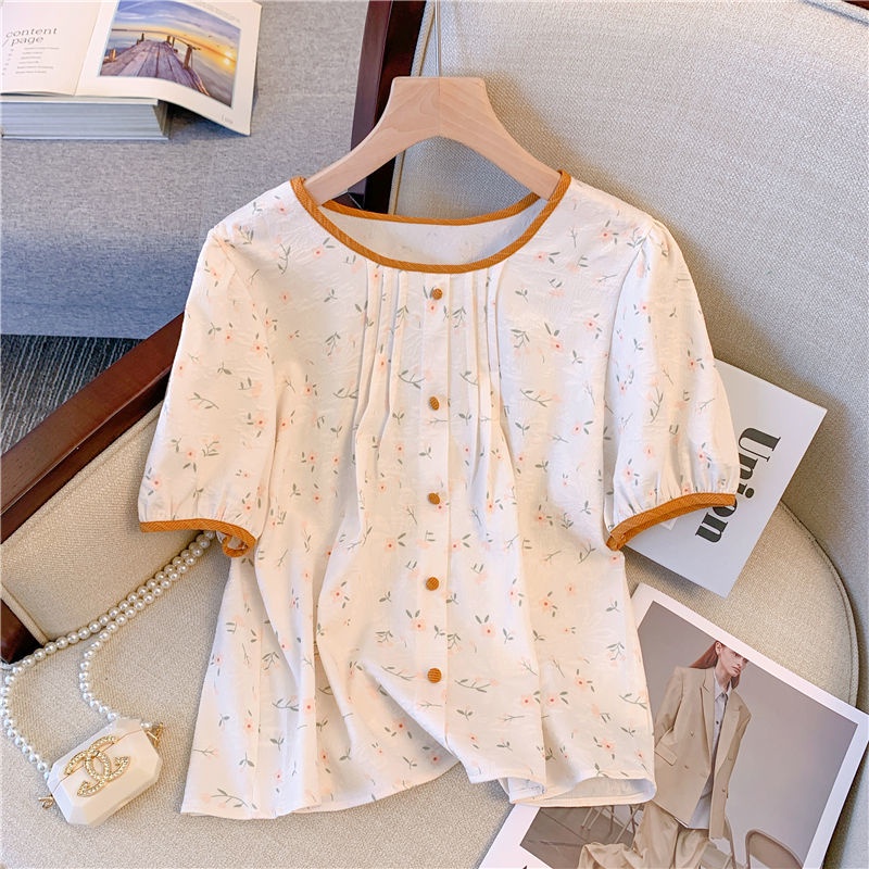 Áo Sơ Mi Ngắn Tay Cổ Búp Bê Phong Cách Trung Hoa Thời Trang Mùa Hè Mới
