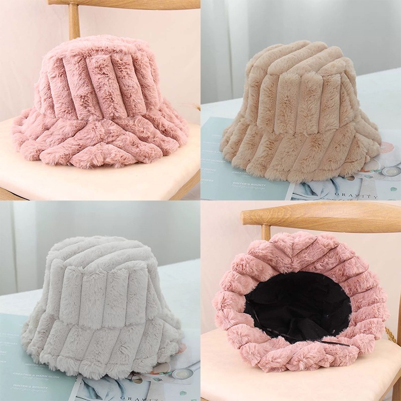 Mũ Tai Bèo Kẻ Sọc Dọc Màu Sắc Retro Hàn Quốc