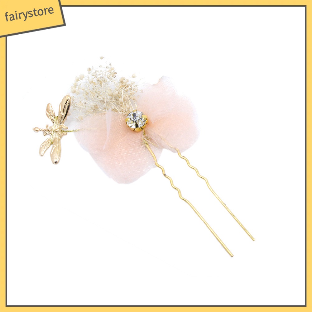 Kẹp Tóc Hình Chuồn Chuồn Đính Đá Thời Trang Cho Nữ