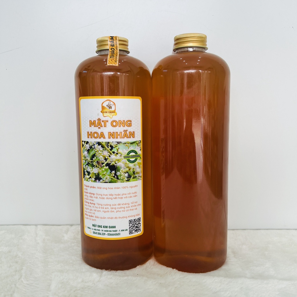 Mật ong nguyên chất Hoa Nhãn đặc sản Hưng Yên chai 1lit