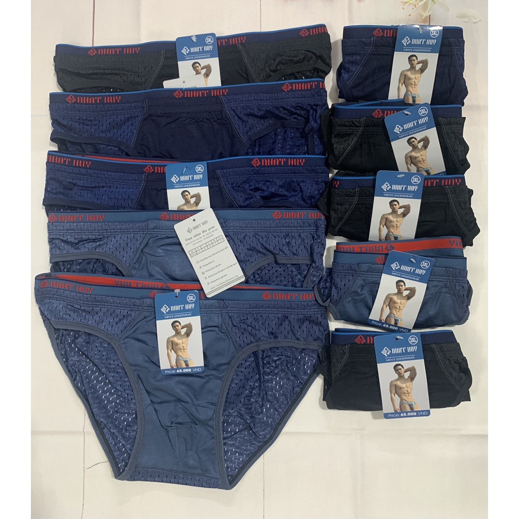 Quần Lót Nam Hàng Việt Nam Xuất Khẩu 100% Cotton Lưới Dày Dặn Thấm Hút Tốt Siêu Thoáng Mát