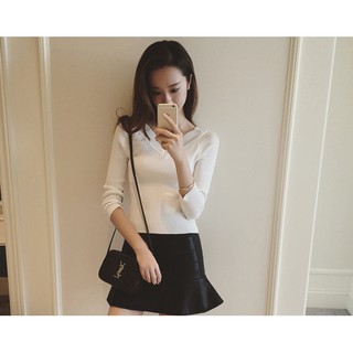 áo len cổ tim Free size