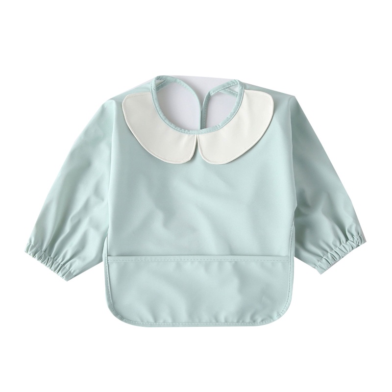 Yếm Ăn Tay Dài Chống Thấm Nước Có Túi Tiện Dụng Cho Bé Sơ Sinh