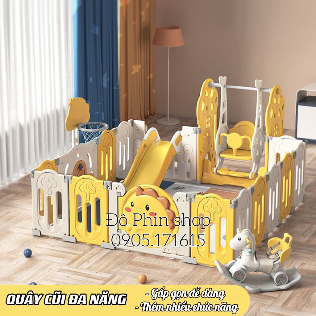 [Thanh lẻ] Quây cũi gấp gọn nhựa nguyên sinh HDPE hình khủng long mẫu mới 2023, nhà banh đồ chơi an toàn cho bé