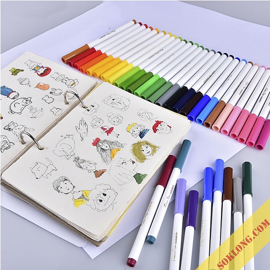 Bút Fiber Pen Thiên Long Colokit 36 màu Swm C006  bút viết Calligraphy, Hán Tự, brush lettering, tô màu đẹp