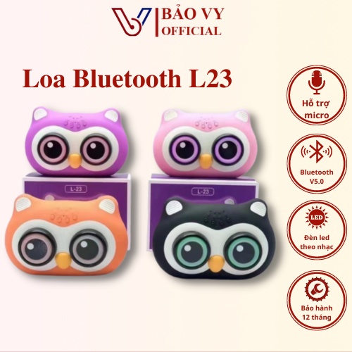 Loa bluetooth mini L23, Loa mini bluetooth giá rẻ dễ thương hỗ trợ thẻ nhớ TF USB đèn led theo giai điệu nhạc - BAOVY