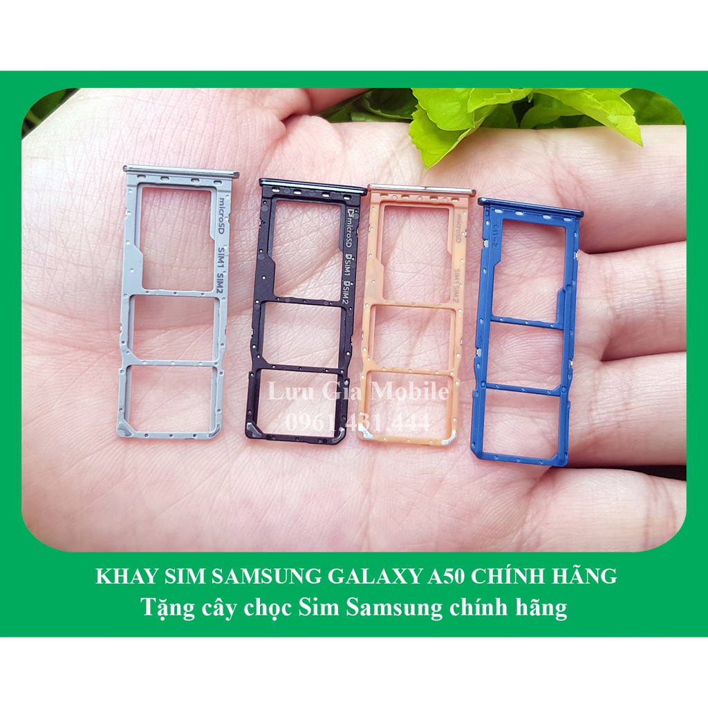 [Mã ELHA22 giảm 5% đơn 300K] KHAY SIM SAMSUNG GALAXY A50 2019 CHÍNH HÃNG + Cây chọc Sim chính hãng Samsung