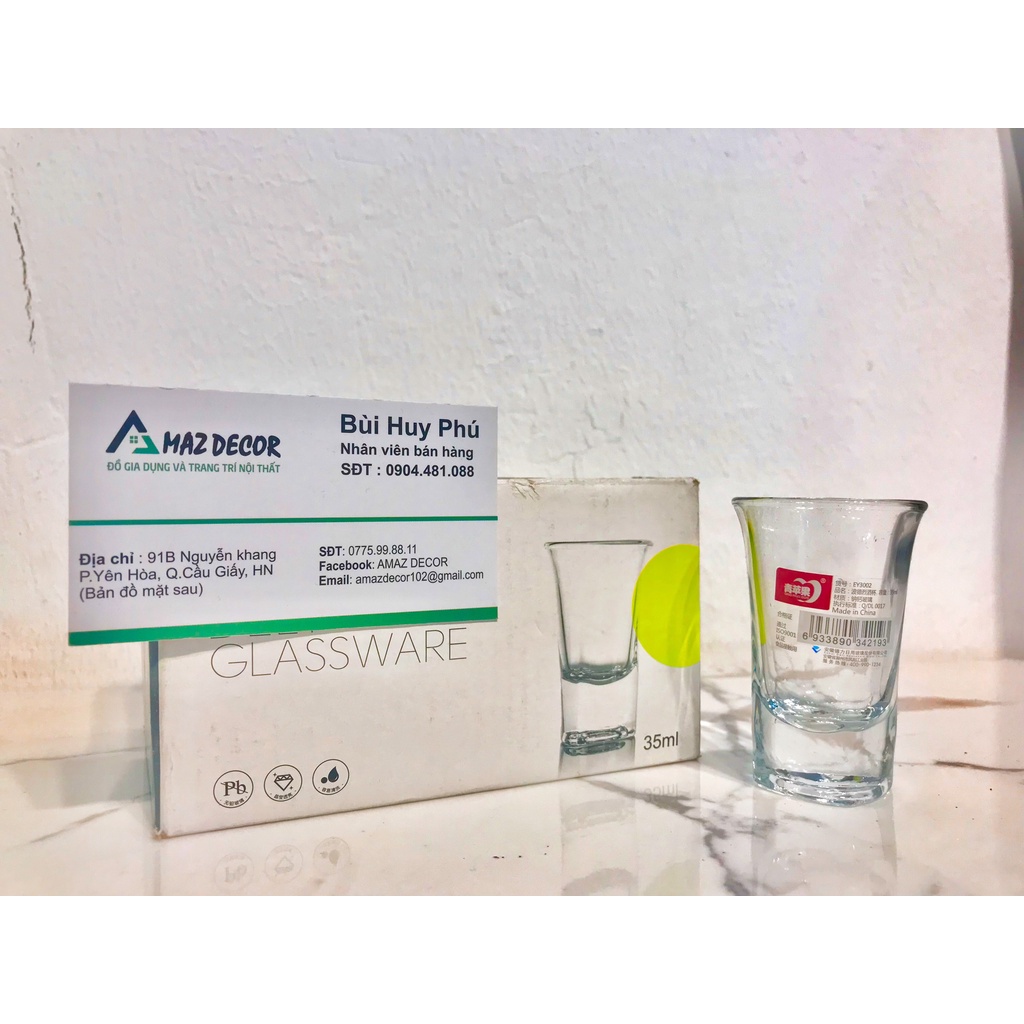 GIÁ SỈ TẠI XƯỞNG  Bộ 6ly uống rượu nhỏ 35ML cao cấp DELI GLASSWARE  thủy tinh đế dày đẹp cao cấp giá rẻ   EY3002