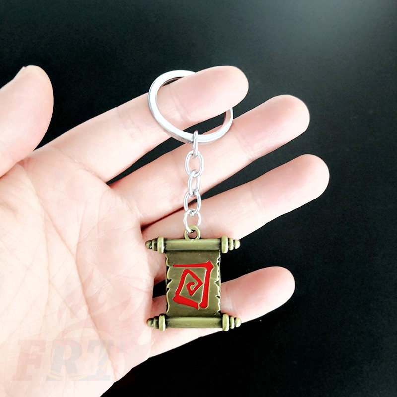 Móc khóa ❉DOTA 2 Keychain❉ IceFrog Games Scroll of Town Portal Pendants Keychain KeyRing