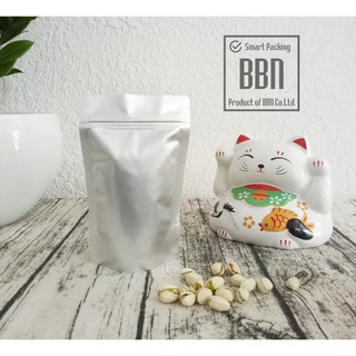 1kg Túi nhôm 2 mặt bạc có zipper đáy đứng 15x22cm