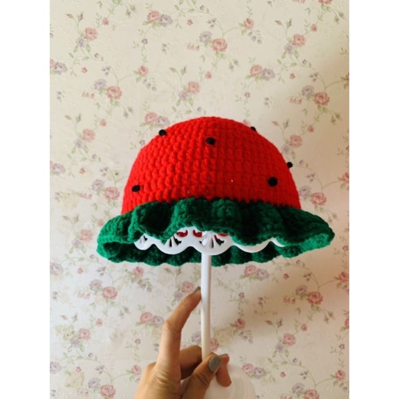 Nón len dưa hấu handmade làm theo yêu cầu cho cả người lớn và trẻ em- Watermelon Hat Craft