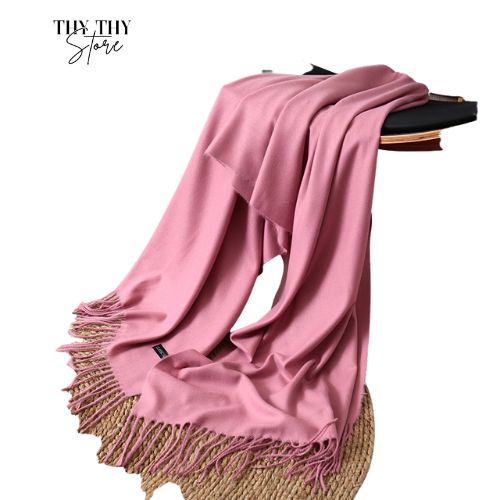 Khăn cashmere hồng 80x180cm THYTHY STORE