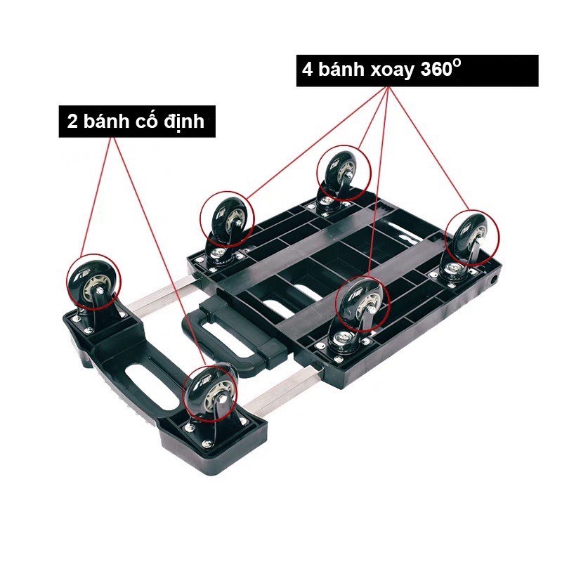 Xe đẩy hàng, xe kéo hàng gấp gọn - tải trọng 200kg - Hàng chính hãng có ship HỎA TỐC tại Hà Nội