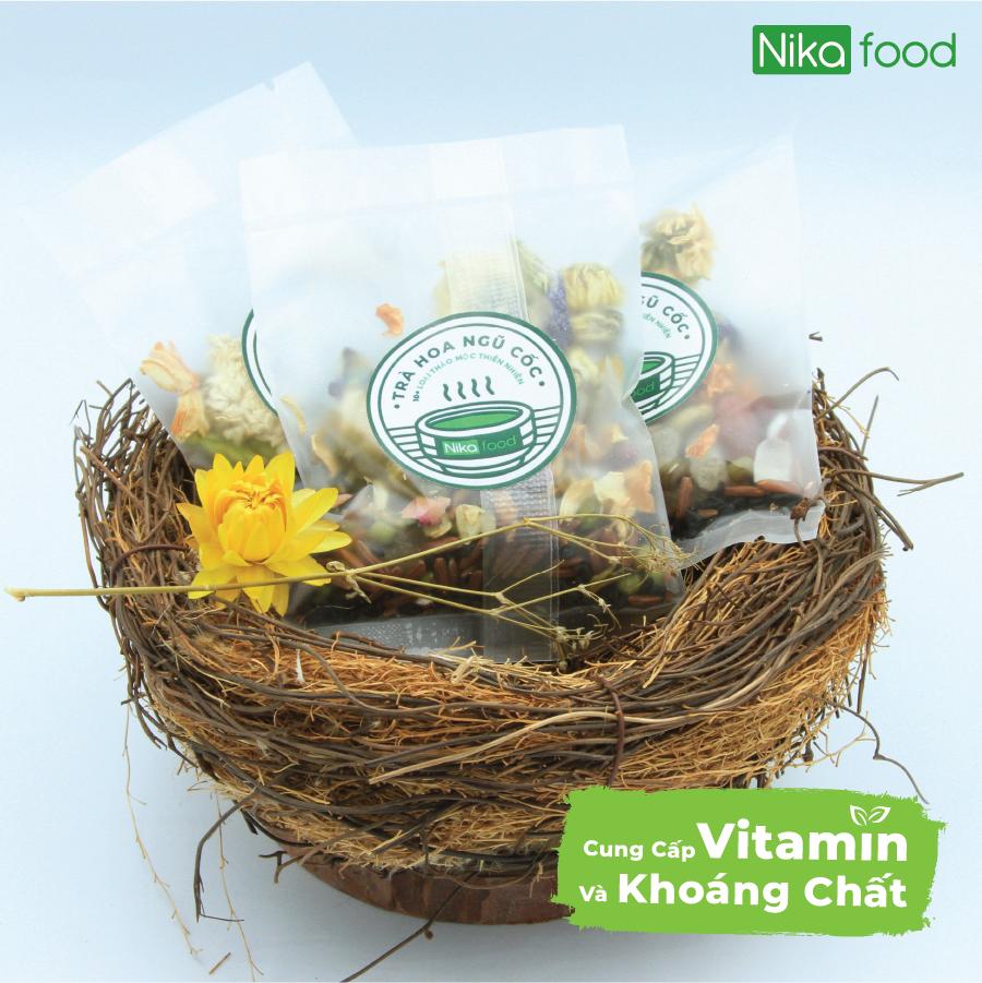 Nikafood Trà hoa ngũ cốc túi nhỏ tiện lợi, giảm cân, mát gan, giải độc, thanh lọc cơ thể