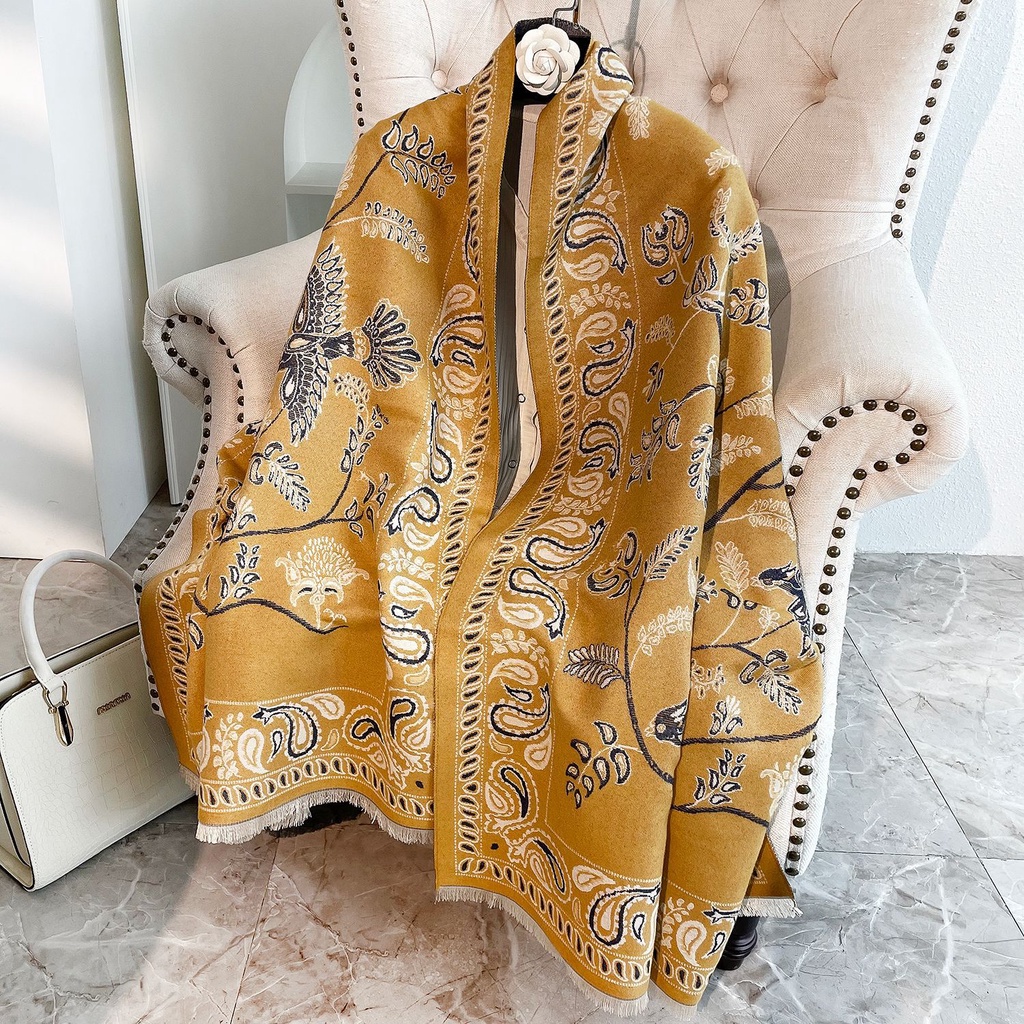 Zl Khăn Choàng Cổ cashmere Râu Ngắn Phối Tua Rua Ấm Áp Thời Trang Mùa Đông Hàng Mới Về Dành Cho Bạn Nữ Trong Phòng Điều Hòa Không Khí Ngoài Trời