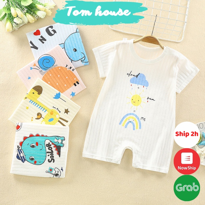 Bộ Body Đùi Cộc Tay Mùa Hè Mỏng Mát Họa Tiết Cho Bé Sơ Sinh 𝟏𝟓𝐁𝐃𝐃𝐔
