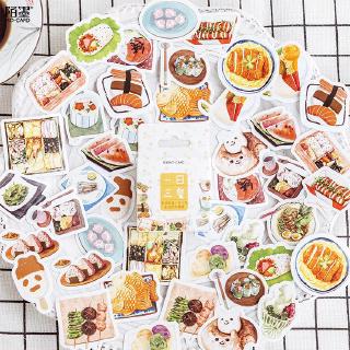 Bộ 46 Sticker Tự Trang trí Nhật ký Sổ lưu niệm Hình Món Ăn