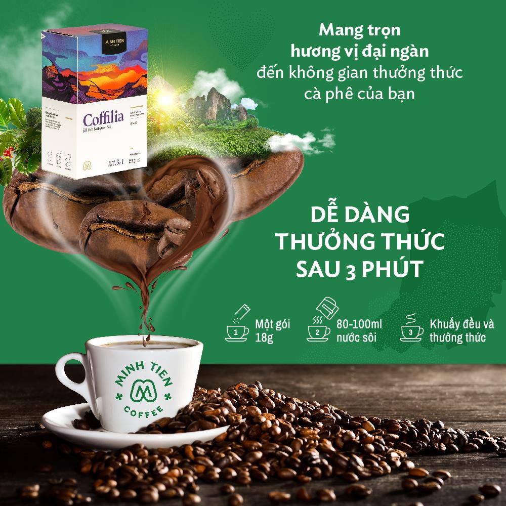 [Mua 2 tặng 1 hộp hòa tan 216g]Cà phê hòa tan 3in1 sạch nguyên bản Coffilia - Vị nhẹ 216g (hộp 12 gói)