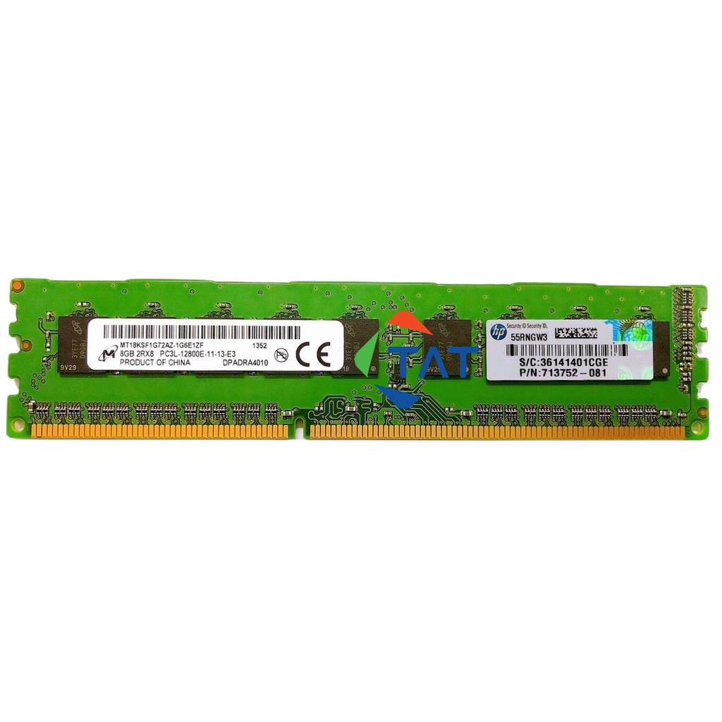 Ram ECC Micron 8GB DDR3 1600MHz PC3L-12800E 1.35V Unbuffered Dùng cho Server Workstation