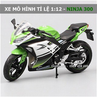 Xe Mô Hình Moto Kawasaki Ninja 300 Tỉ Lệ 1:12 - Joycity - Xanh Lá Trắng - 8690.4