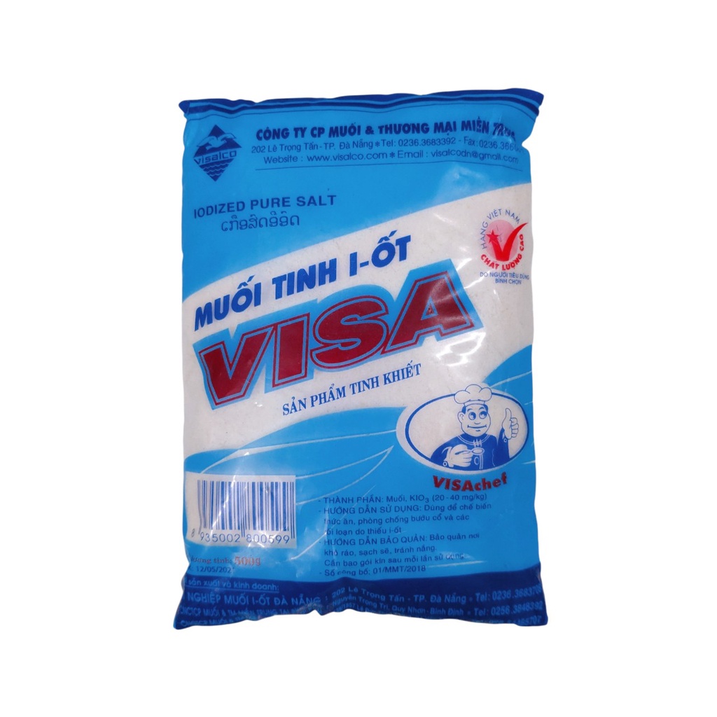 Muối tinh i-ốt Visa 500g
