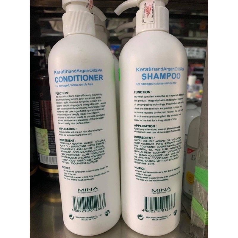 Cặp Dầu Gội Dầu Xả MiNa 600ml hàng sịn xò
