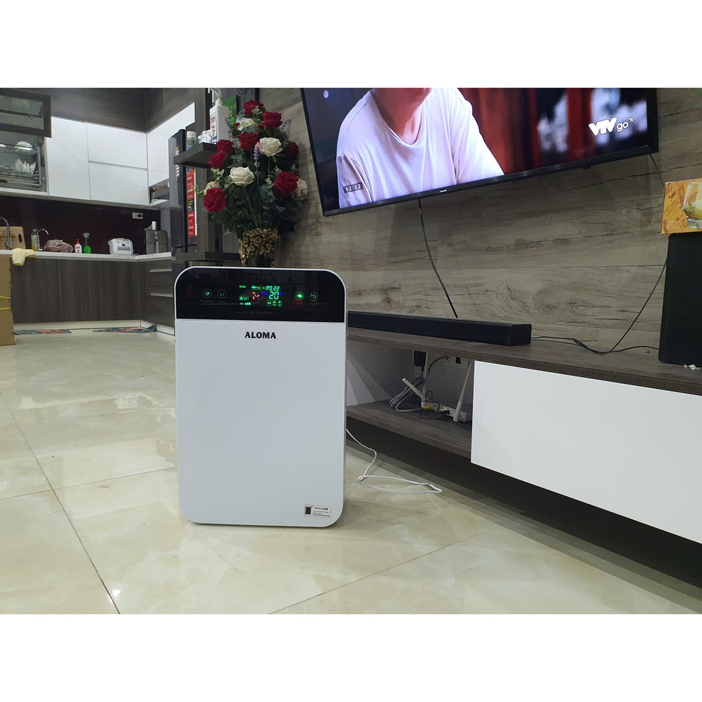 Máy lọc không khí siêu âm Aloma Air Purifier lọc bụi siêu vi PM2.5 tặng kèm 1 lõi lọc