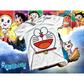 Áo thun Cotton Unisex - Anime - Doraemon - Mặt Doraemon dễ thương