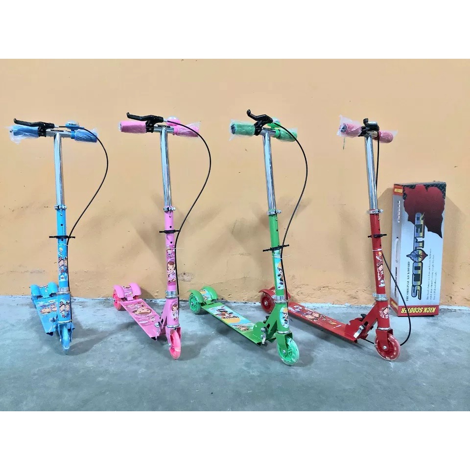 Xe Trượt Scooter Trẻ Em Fuzy 3 Bánh Pu Phát Sáng Có Phanh Tay An Toàn Cho Bé Yêu