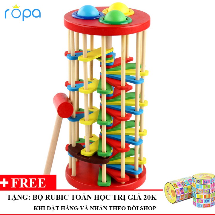 [Nhập mã TOYAUG hoàn 10% tối đa 15K xu cho đơn từ 99K]Đồ Chơi Gỗ - Đập Bóng Bậc Thang Zic Zắc Cho Bé Yêu