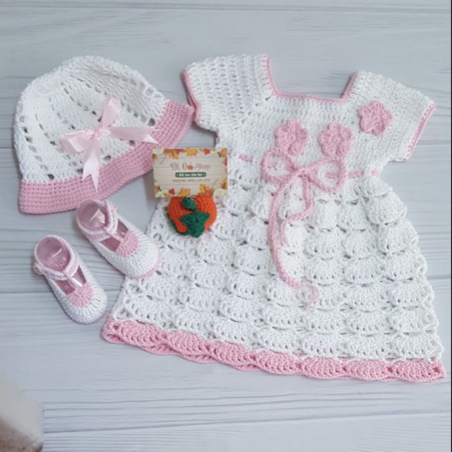 Set váy sò bé gái - Đồ Len Handmade