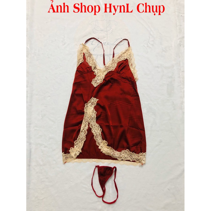 Váy Ngủ Sexy 2 Dây Lụa Satin HynL , Đầm Ngủ Sexy Xuyên Thấu Gợi Cảm Phối Ren V005 | BigBuy360 - bigbuy360.vn