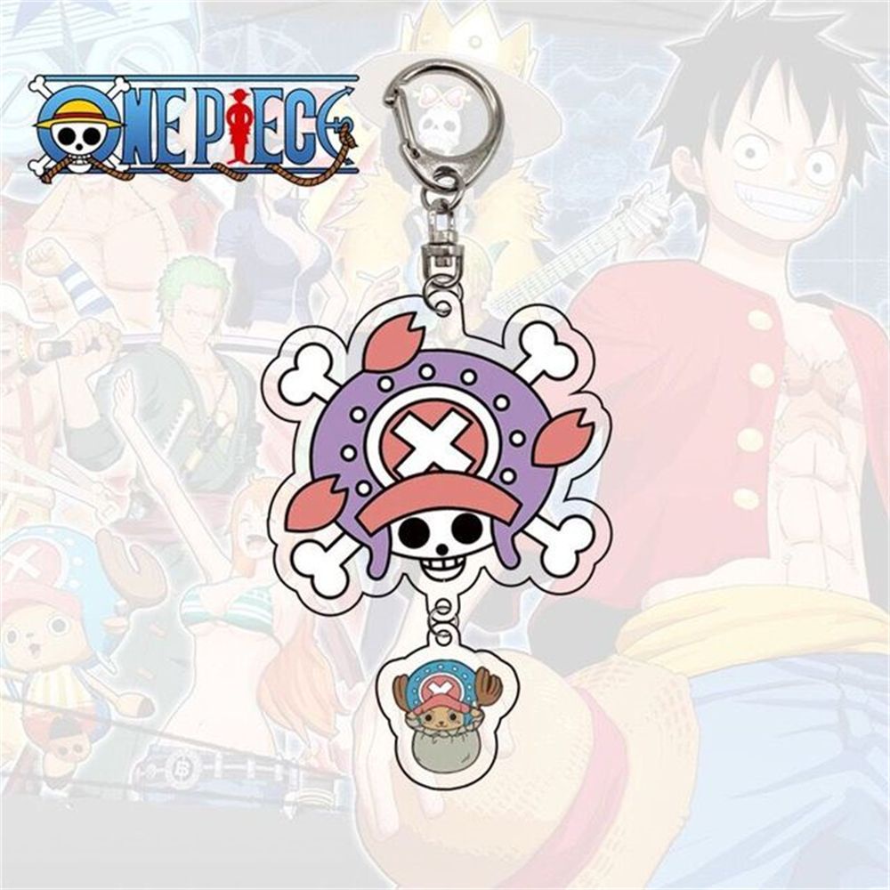 Móc chìa khóa bằng Acrylic hình nhân vật Luffy hoạt hình One Piece