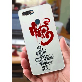 Ốp Lưng Oppo A7 (dẻo viền trắng trong) - Cha Mẹ, Thư Pháp, Phúc Lộc