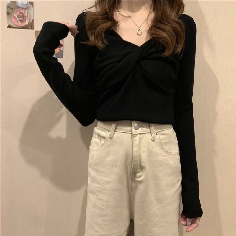 Áo len tắm kiểu xoắn ngực full màu freesize dưới 60kg