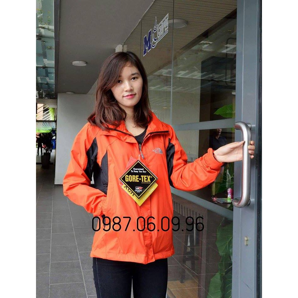 Áo 2 lớp TNF Chống Nước 100% Màu Cam Nữ