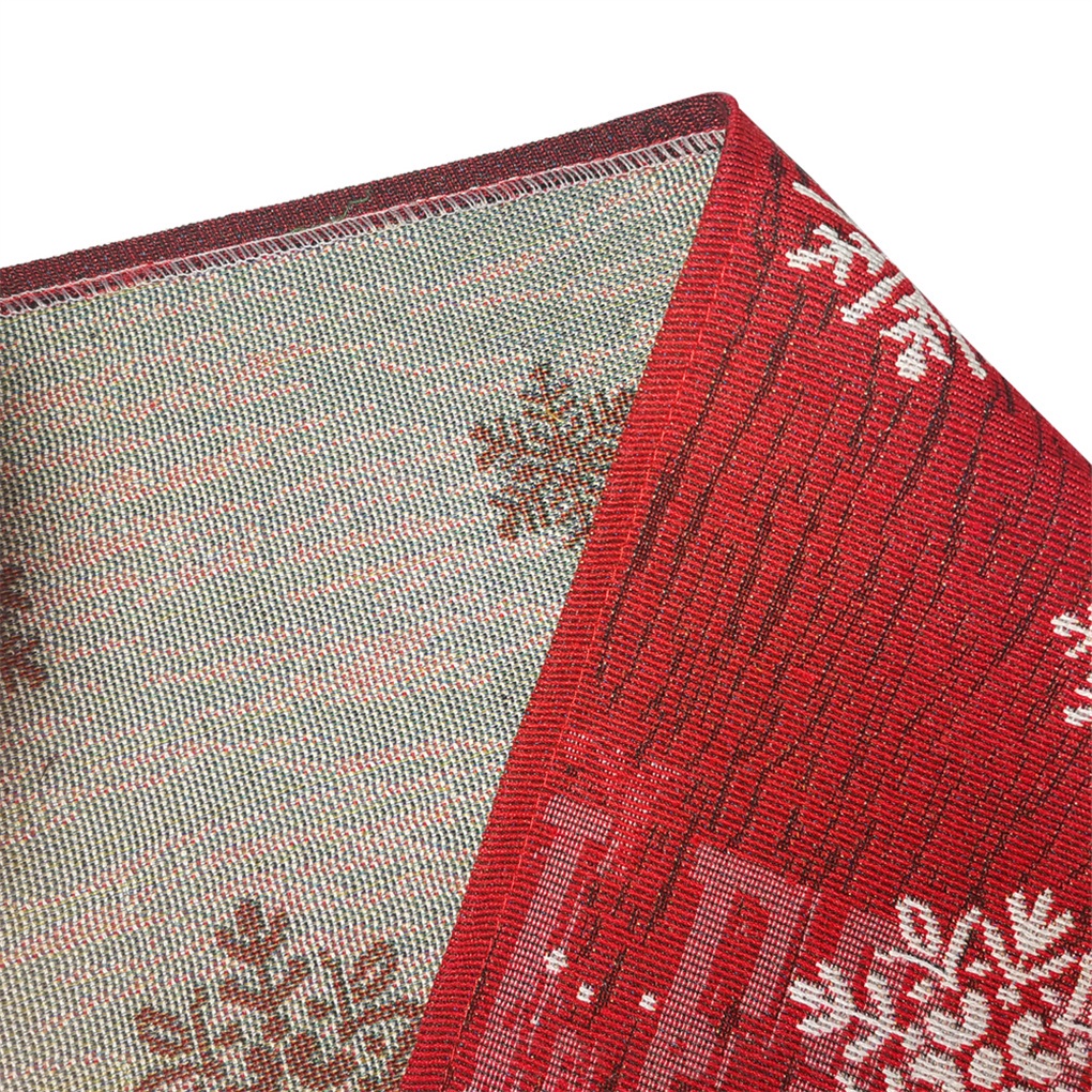 Khăn trải bàn vải lanh Cotton in họa tiết người tuyết/ông già noel độc đáo trang trí bàn tiệc giáng sinh