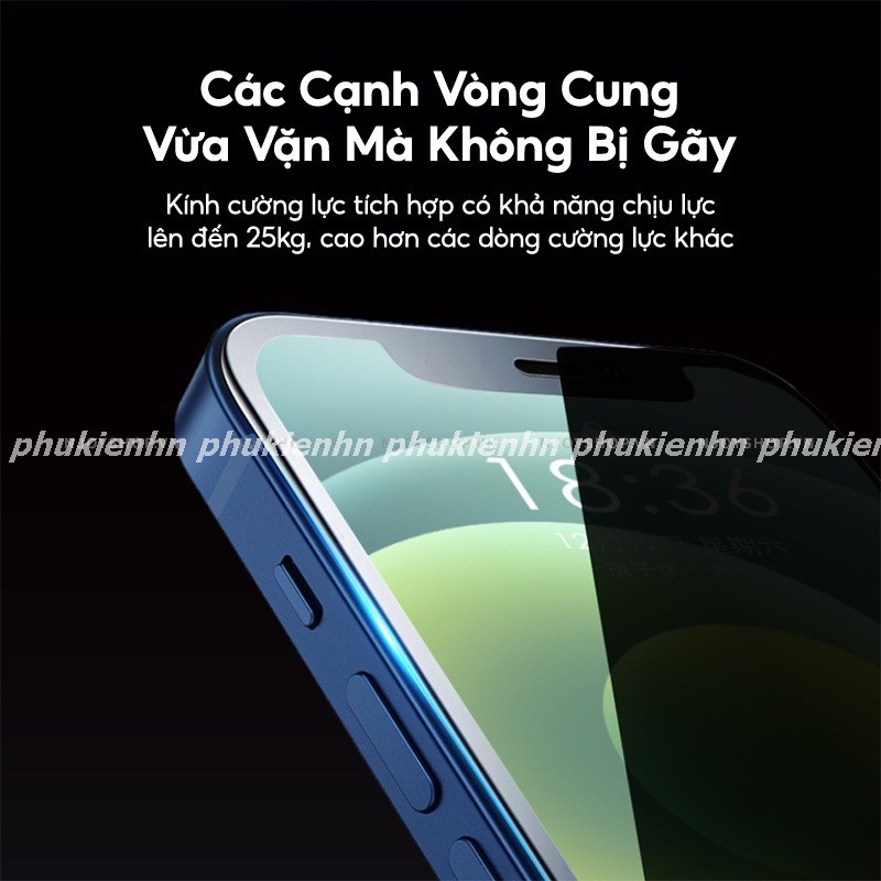 Kính Cường Lực Wiwu Iprivacy Chống nhìn trộm bảo vệ màng loa cho  IPhone 15 /15 ProMax, 14 Promax ,13 Promax ,12 Promax