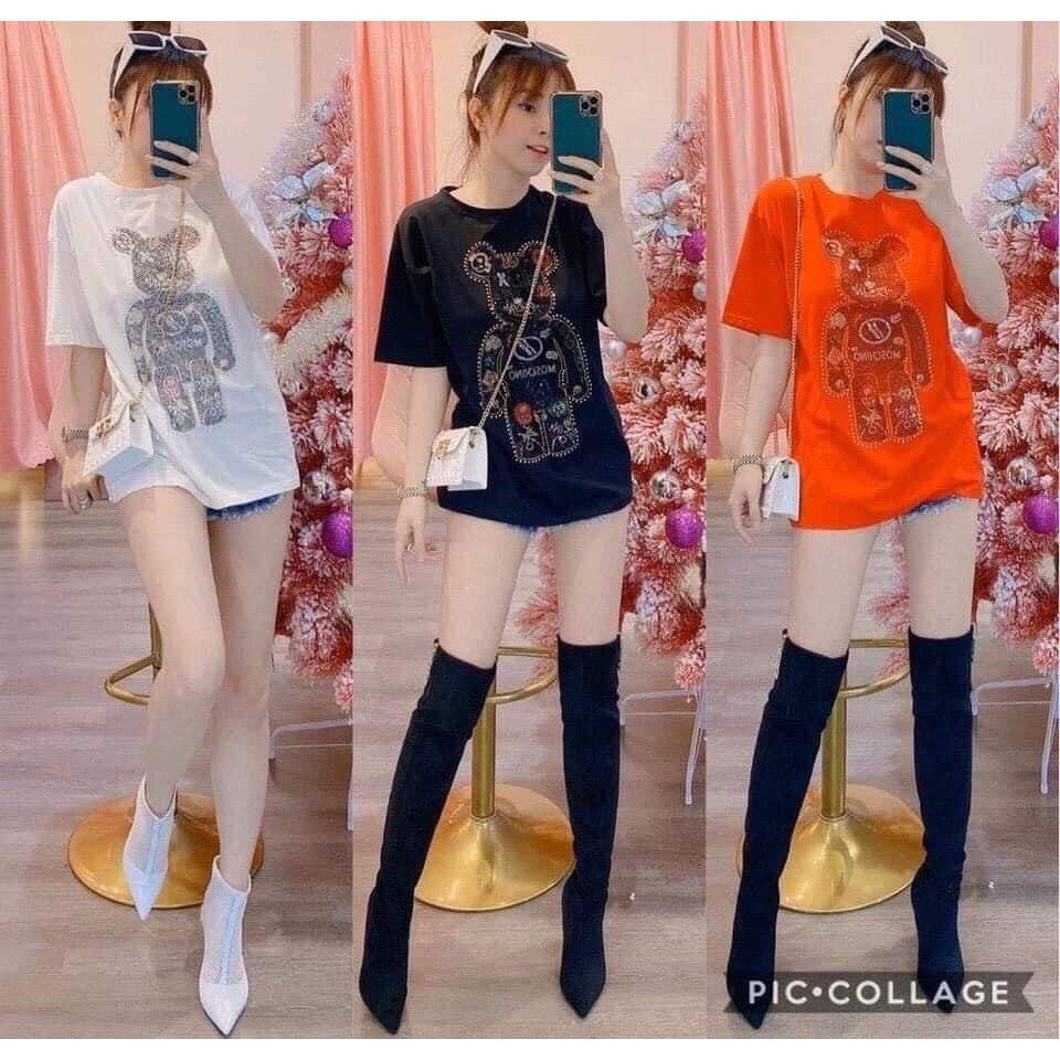 Áo thun nữ đính đá Quảng Châu cao cấp- áo thun size lớn