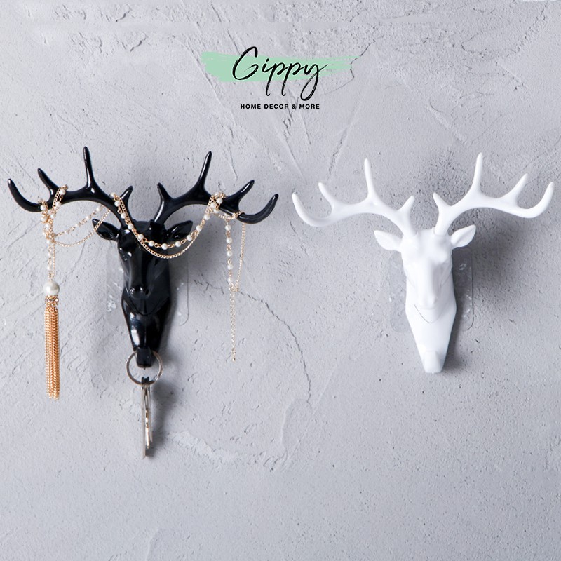 Móc treo đồ hình đầu hươu phong cách Bắc Âu - Phụ kiện trang trí - Gippy Decor