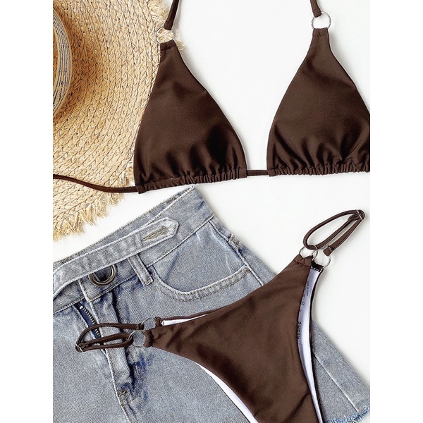 [BKN1252] &lt;ÂU&gt; SET BIKINI TRIANGLE NÂU SOCOLA