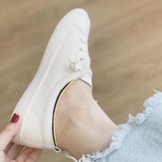 Giày lười không cần buộc dây (thể thao trắng viền G07)