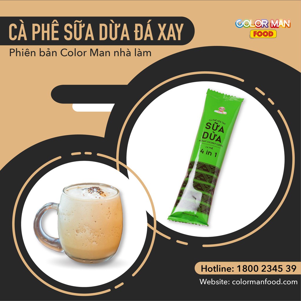 Cà Phê Sữa Dừa Color Man set 20 gói với hương thơm sữa dừa béo ngậy hòa quyện với hương vị cà phê đặc trưng | BigBuy360 - bigbuy360.vn