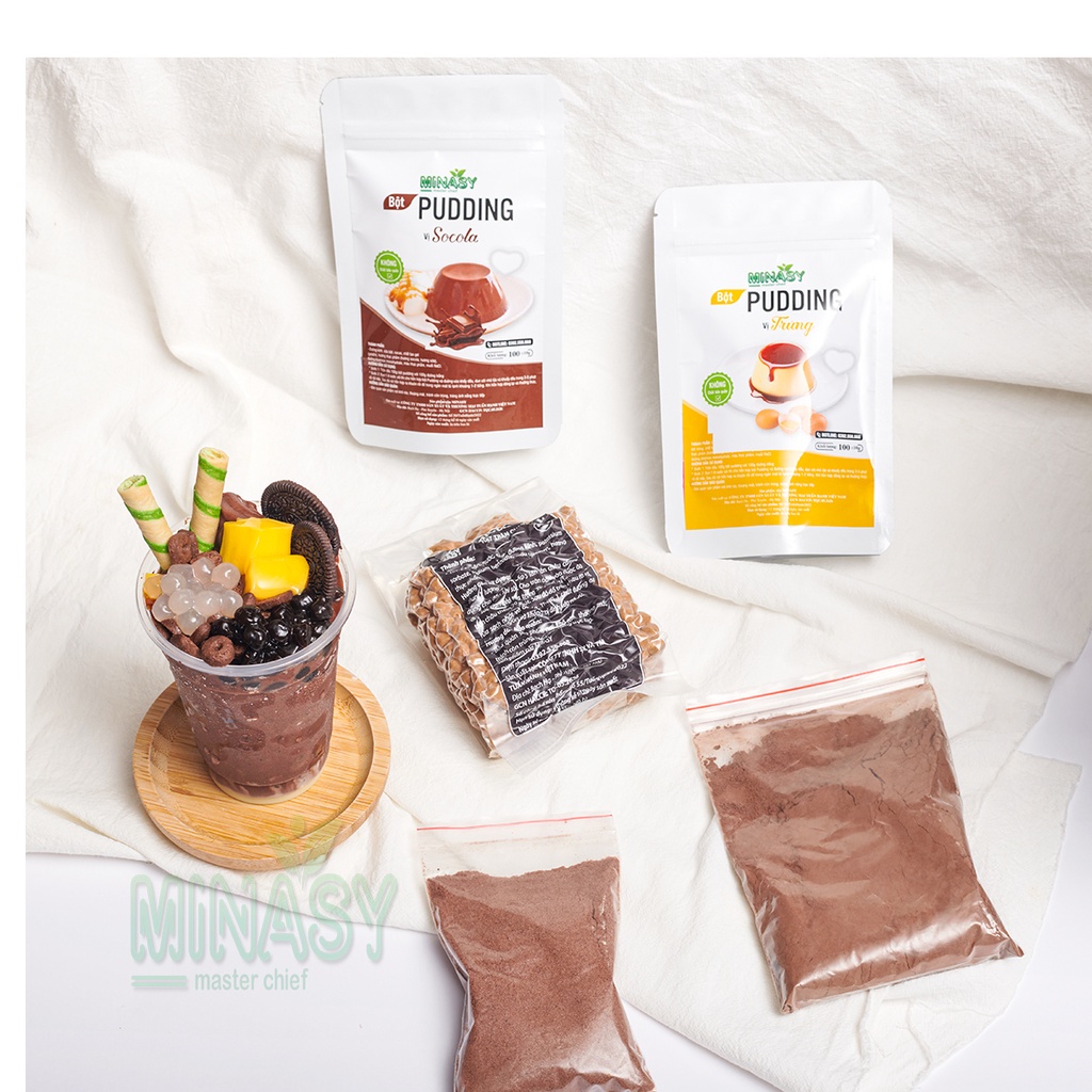Set Milo dầm trân châu pudding socola trứng cực ngon tự làm - MINASY