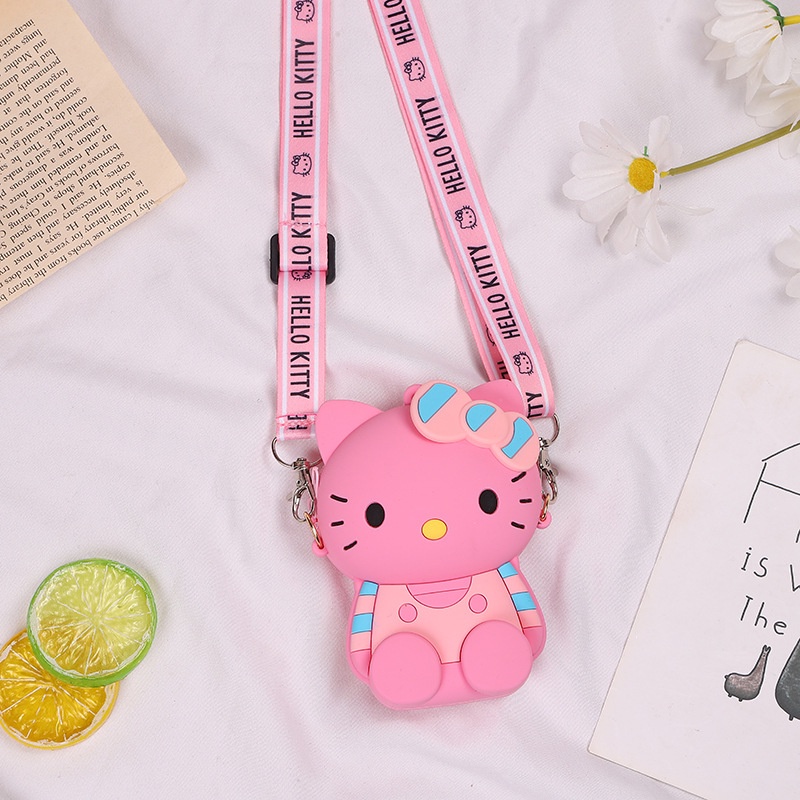 Túi Đeo Vai Bằng Silicon Hình Hello Kitty Dễ Thương