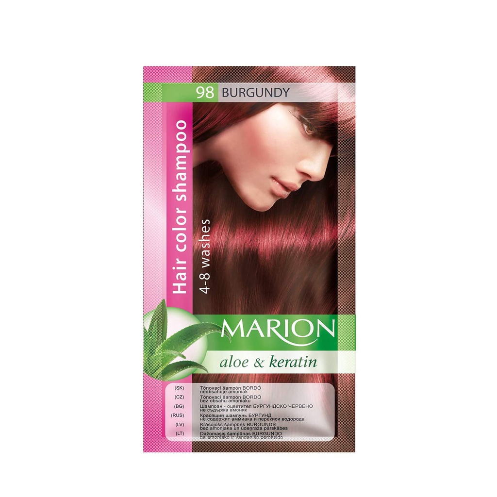 [Màu đỏ tía Burgundy] Dầu gội nhuộm tóc Marion hair color shampoo